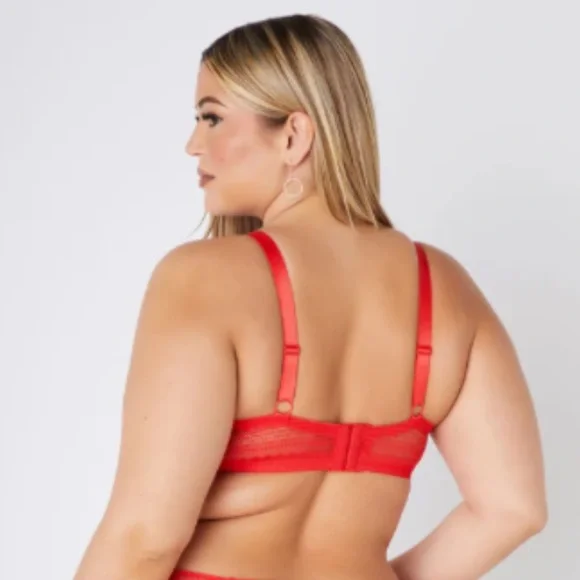 Ashley Stewart Lace Underwired Red T-Shirt Bra T-Shirt 38C - Picture 2 of 15